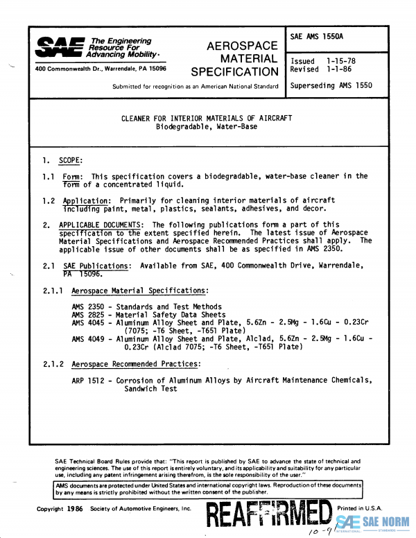SAE AMS 1550 Series PDF