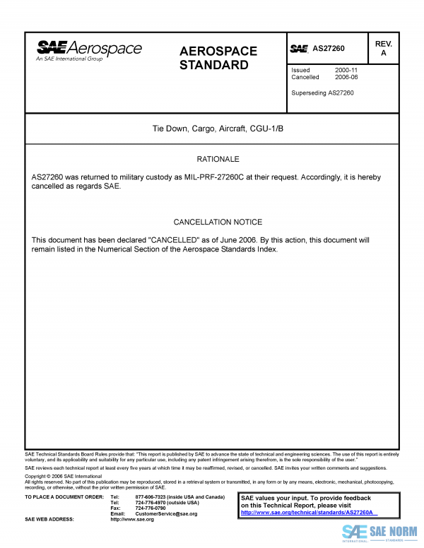 SAE AS 27260 Series PDF
