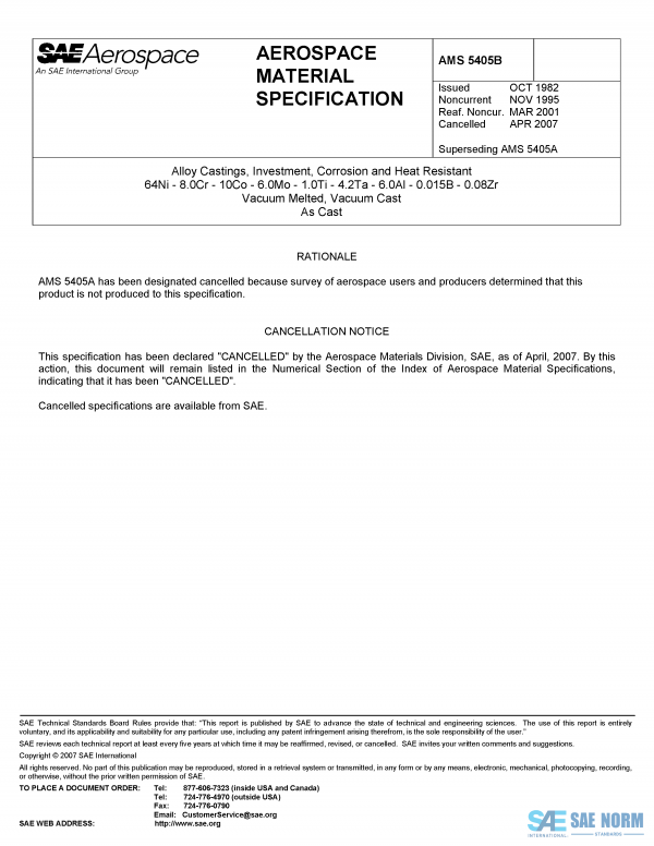 SAE AMS 5405 Series PDF