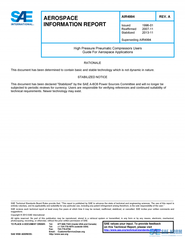 SAE AIR 4994 Series PDF
