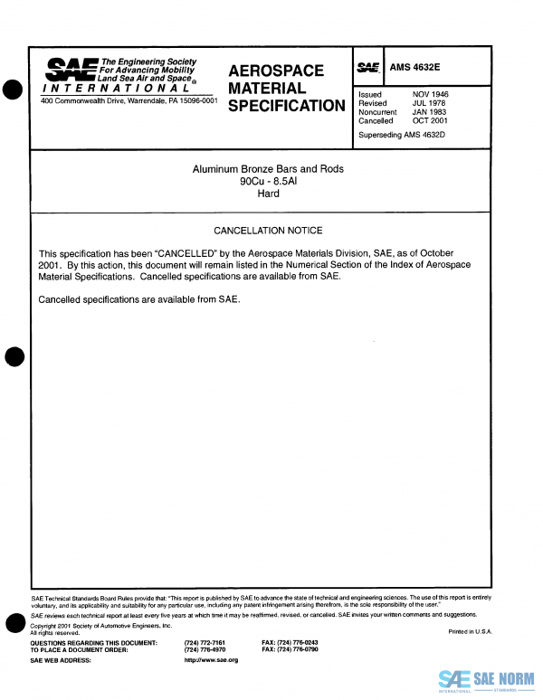 SAE AMS 4632 Series PDF