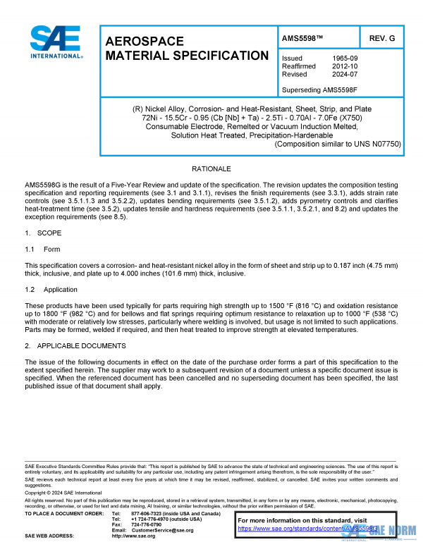SAE AMS 5598 Series PDF