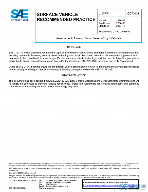 SAE J 1477 Series PDF