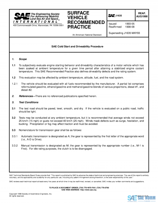 SAE J 1635 Series PDF