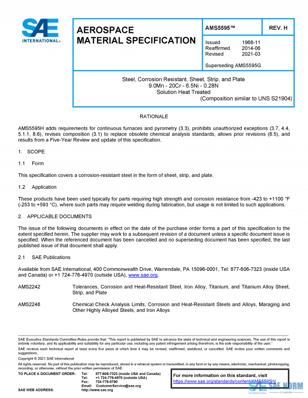 SAE AMS 5595 Series PDF