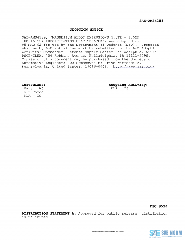 SAE AMS 4389 Series PDF