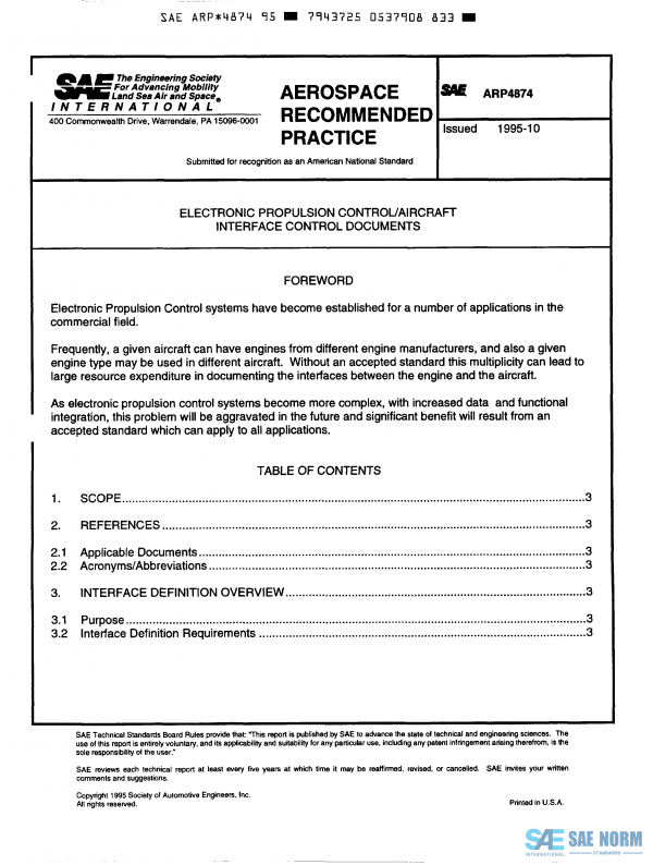 SAE ARP 4874 Series PDF