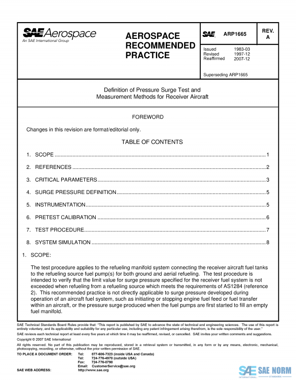 SAE ARP 1665 Series PDF