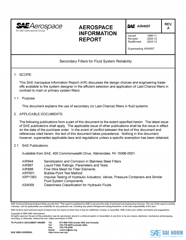 SAE AIR 4057 Series PDF