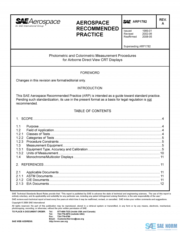 SAE ARP 1782 Series PDF