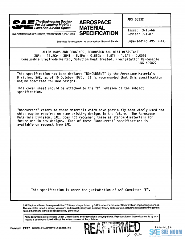 SAE AMS 5633 Series PDF