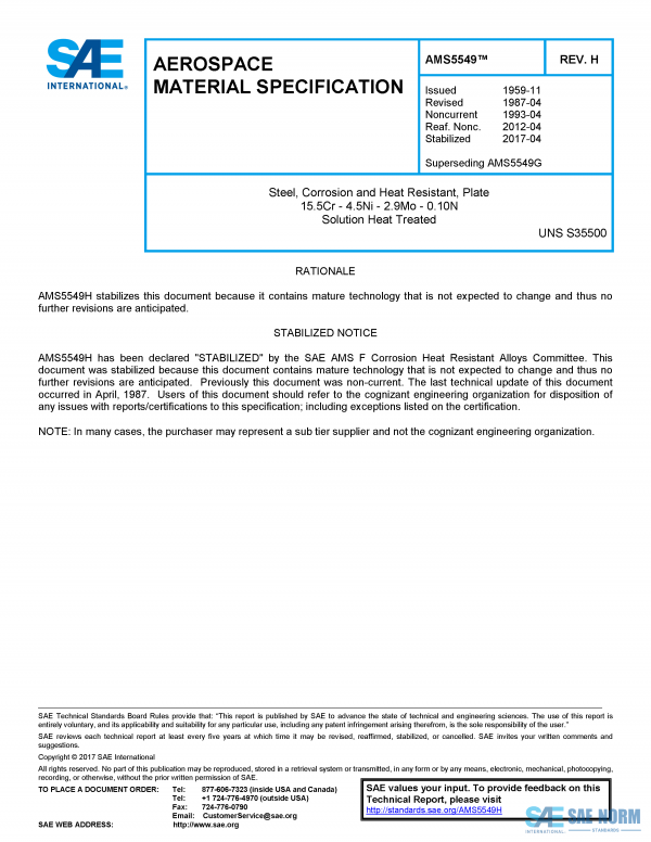 SAE AMS 5549 Series PDF