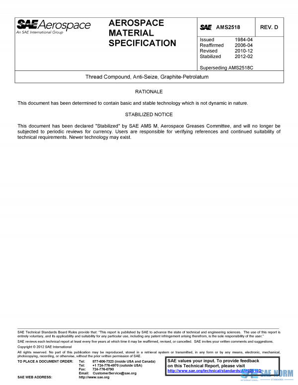 SAE AMS 2518 Series PDF