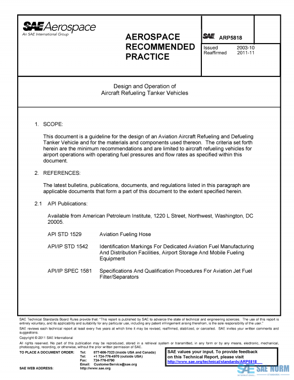 SAE ARP 5818 Series PDF