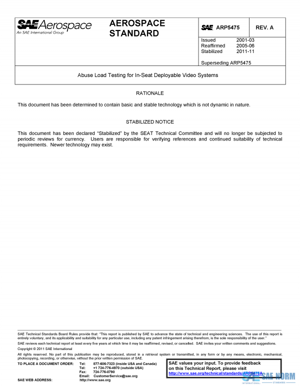SAE ARP 5475 Series PDF