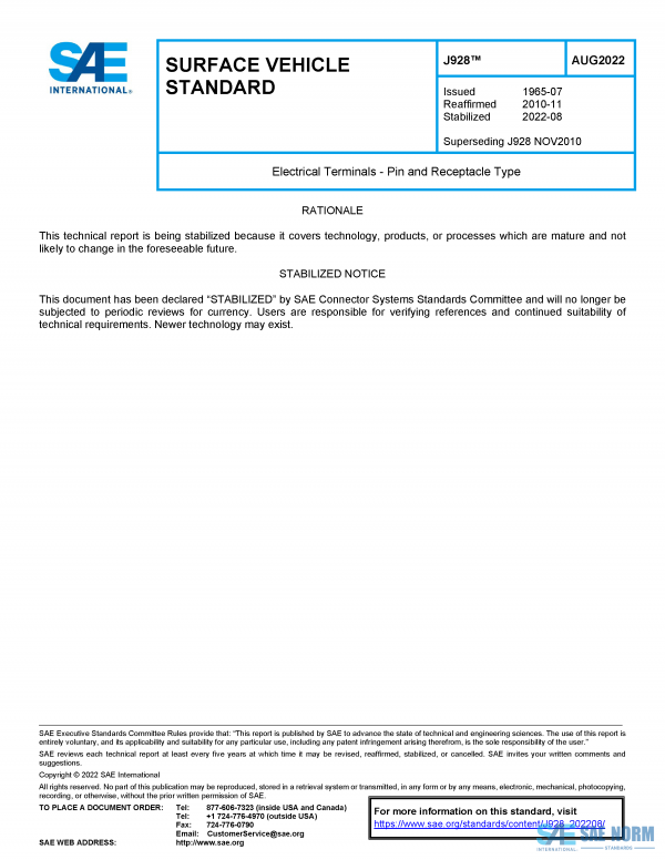 SAE J 928 Series PDF