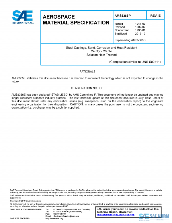 SAE AMS 5365 Series PDF