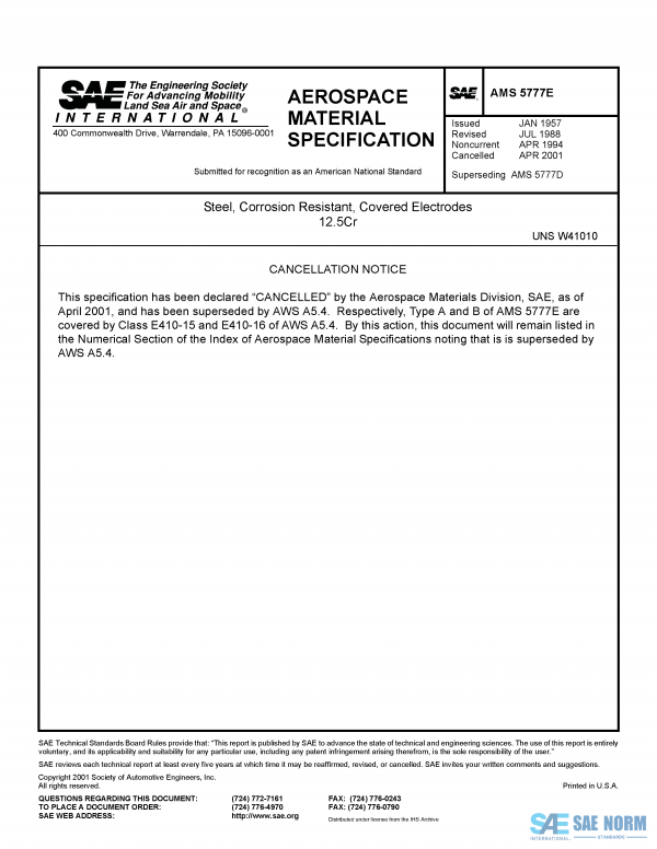SAE AMS 5777 Series PDF