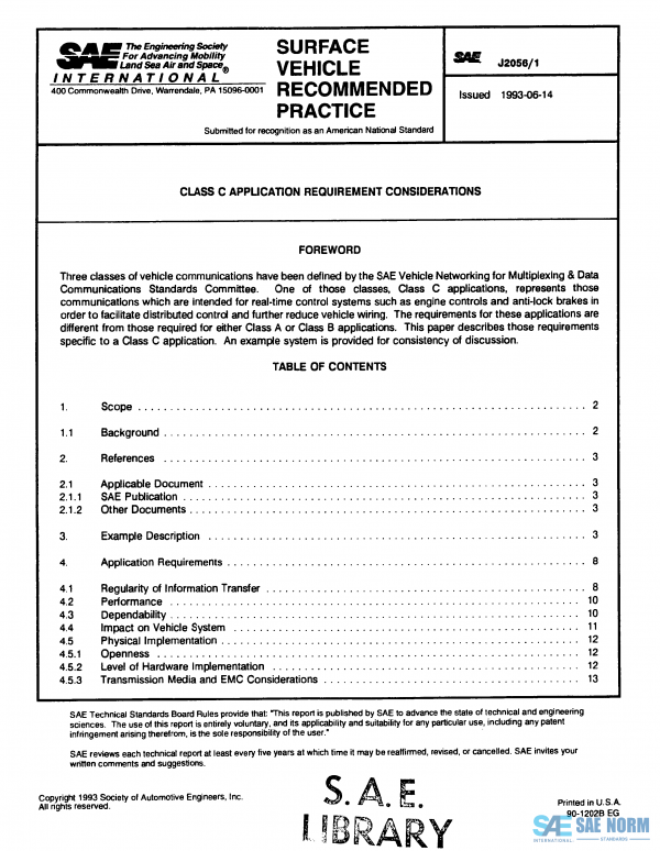 SAE J 2056/1 Series PDF