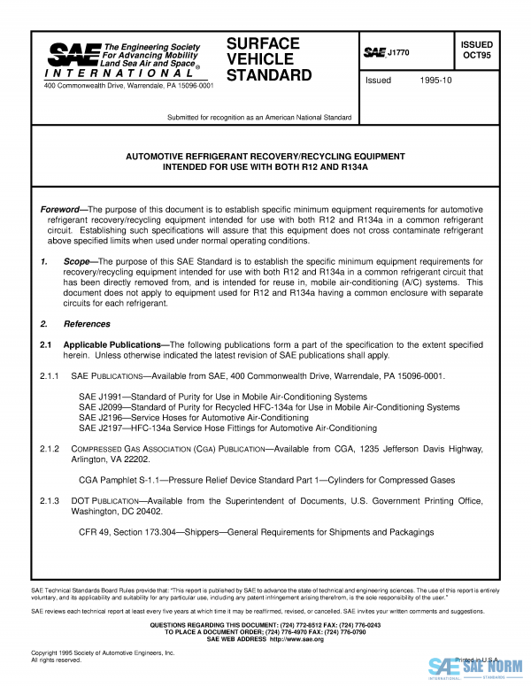 SAE J 1770 Series PDF