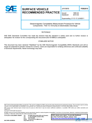 SAE J 1113/13 Series PDF