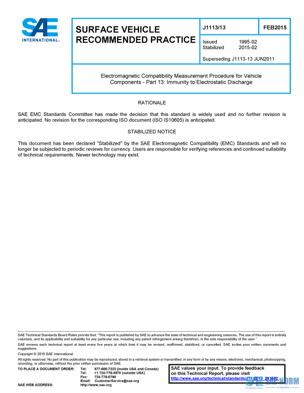 SAE J 1113/13 Series PDF