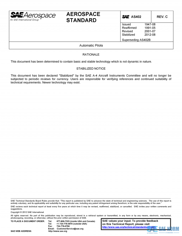 SAE AS 402 Series PDF