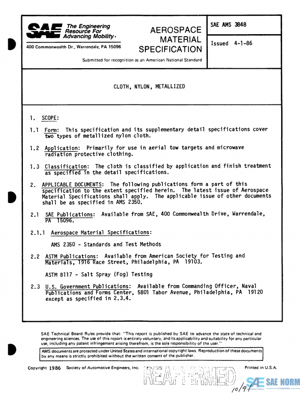 SAE AMS 3848 Series PDF