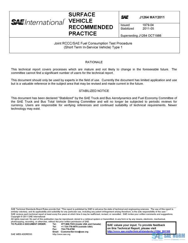 SAE J 1264 Series PDF