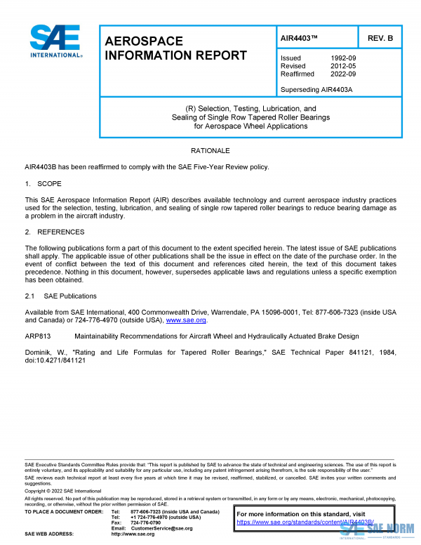 SAE AIR 4403 Series PDF