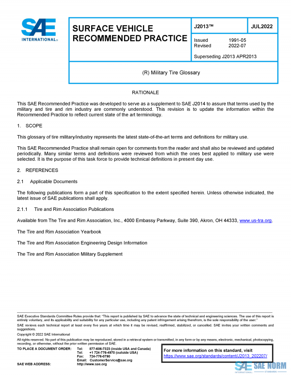 SAE J 2013 Series PDF
