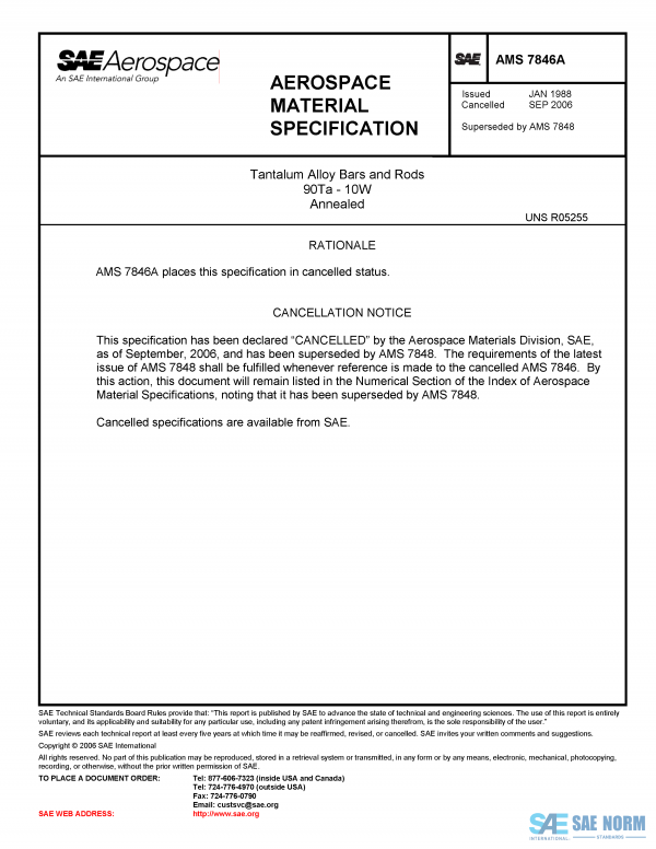 SAE AMS 7846 Series PDF