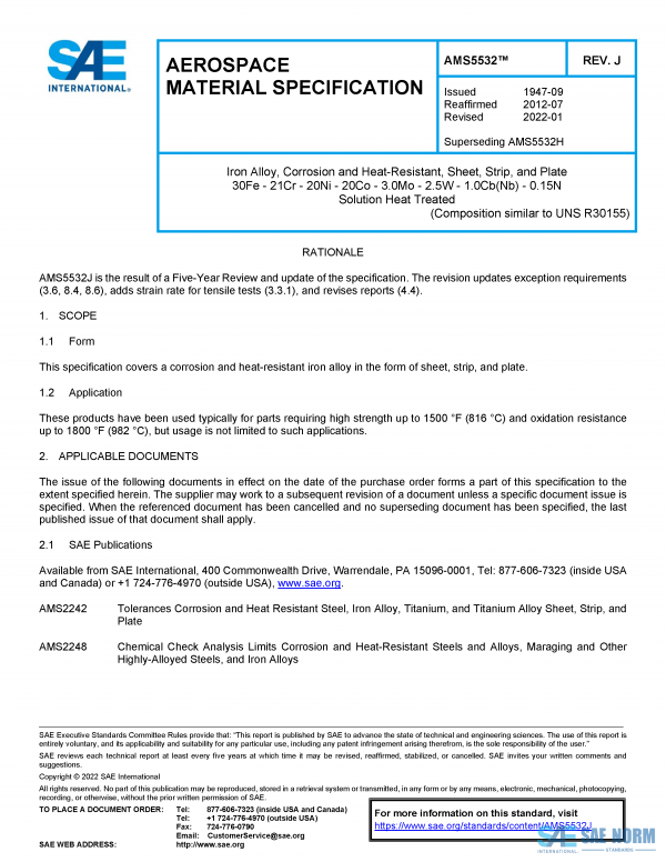 SAE AMS 5532 Series PDF