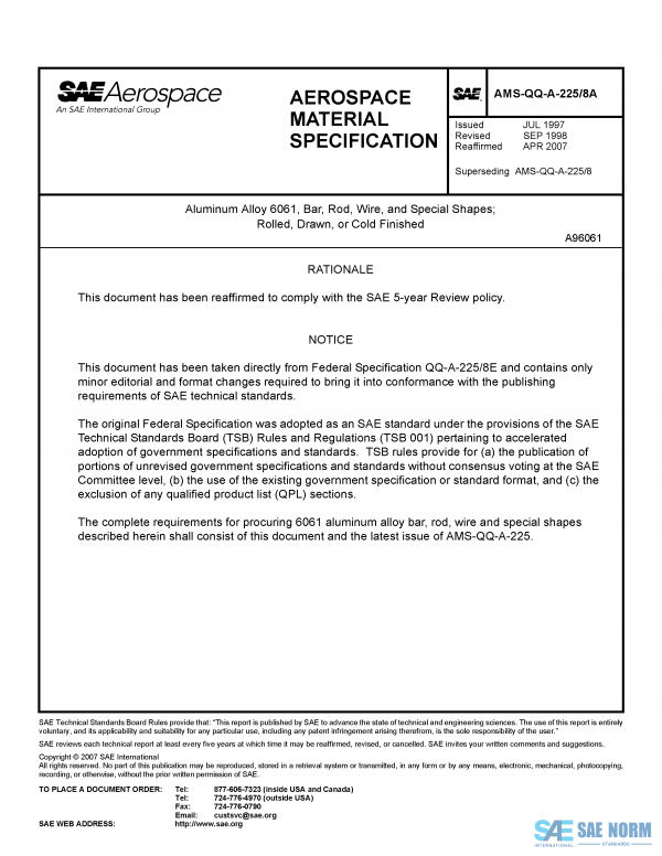 SAE AMSQQA 225/8 Series PDF
