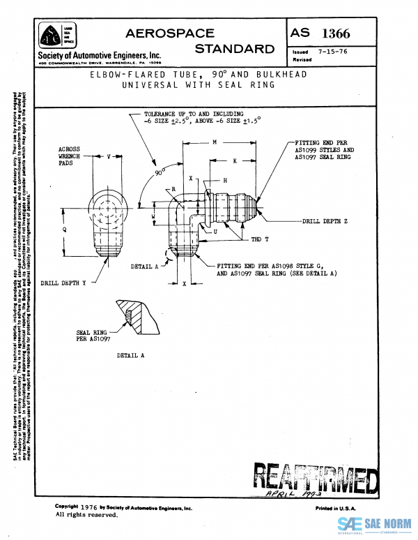 SAE AS 1366 Series PDF