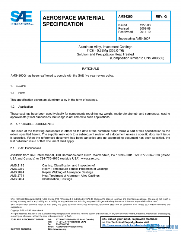SAE AMS 4260 Series PDF