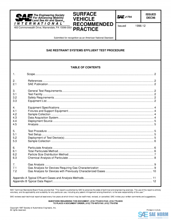 SAE J 1794 Series PDF