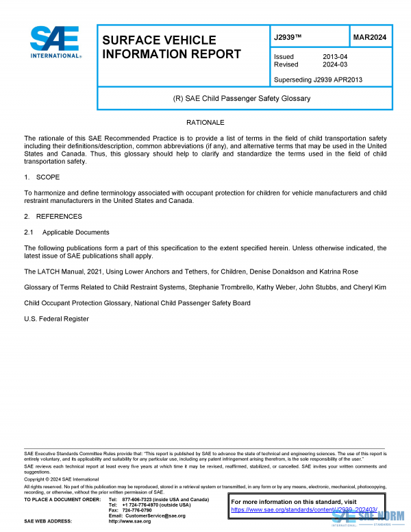SAE J 2939 Series PDF