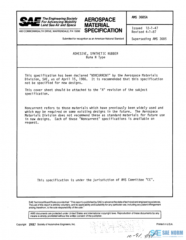 SAE AMS 3685 Series PDF