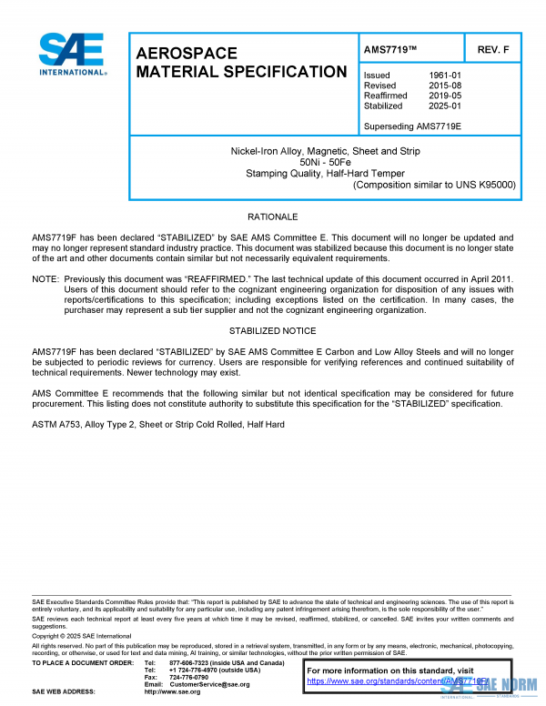 SAE AMS 7719 Series PDF