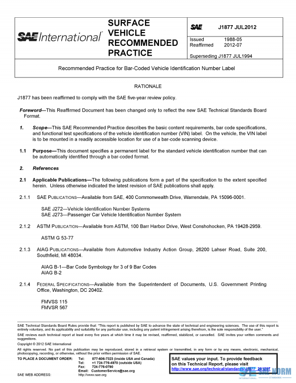 SAE J 1877 Series PDF