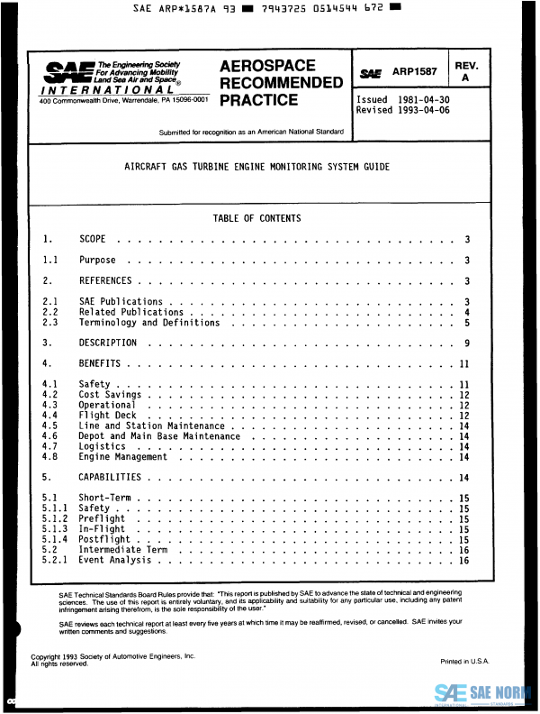 SAE ARP 1587 Series PDF