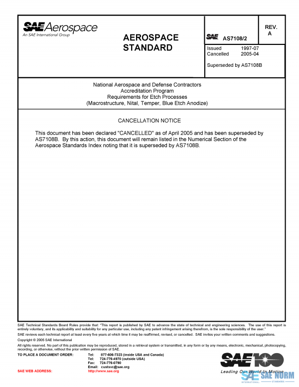 SAE AS 7108/2 Series PDF