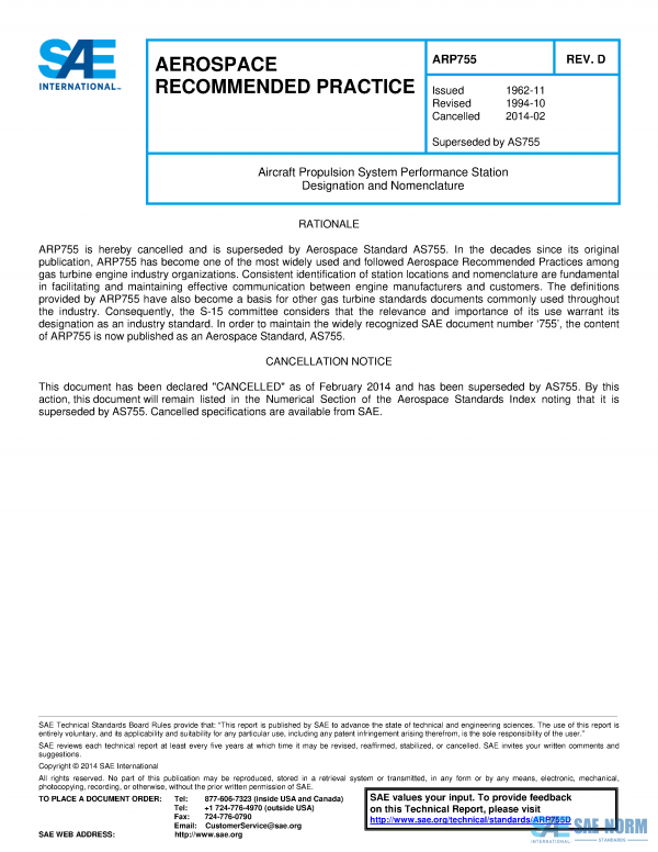 SAE ARP 755 Series PDF