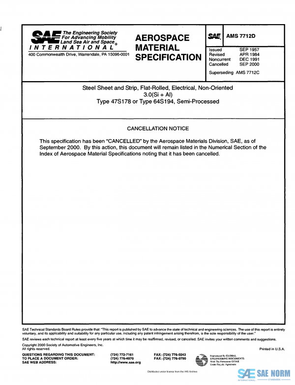 SAE AMS 7712 Series PDF