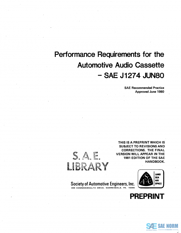 SAE J 1274 Series PDF