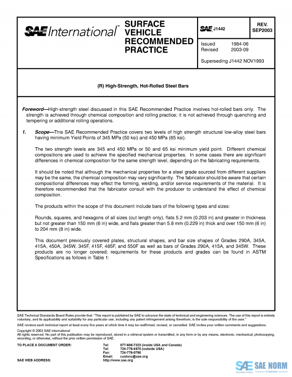 SAE J 1442 Series PDF