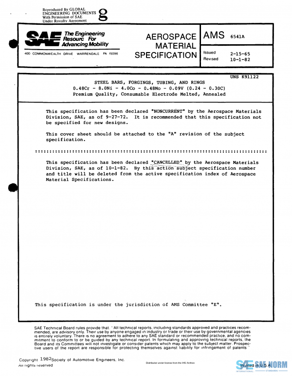 SAE AMS 6541 Series PDF