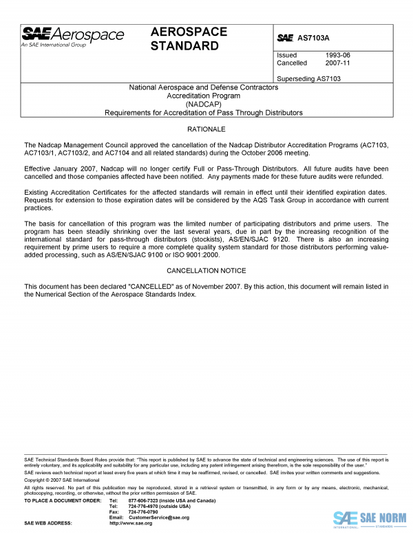 SAE AS 7103 Series PDF