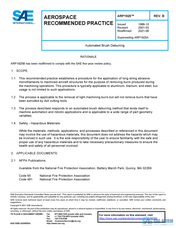 SAE ARP 1925 Series PDF